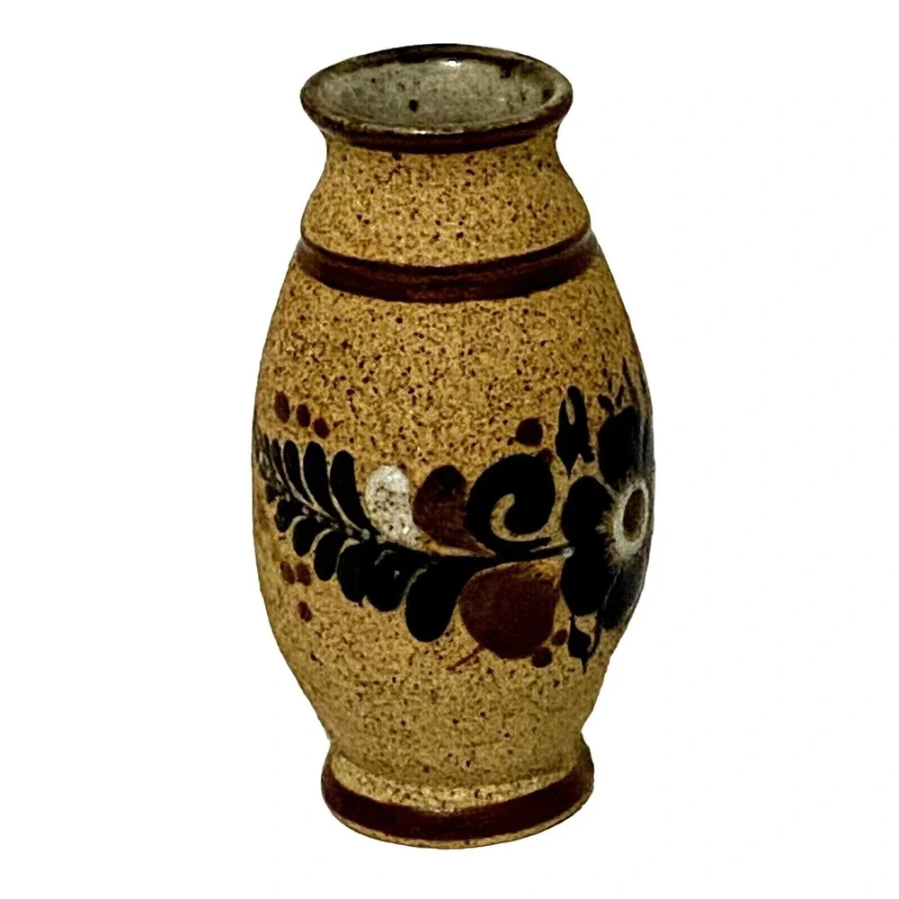 Vtg 80s‎ Tonala Mexican Sandstone Pottery Mini Bud Vase 4